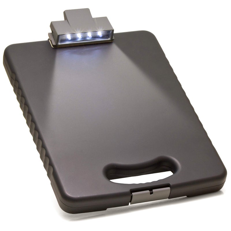 Officemate Deluxe Letter/A4 Size Tablet Clipboard Case with LED Light, Charcoal (83316) - Image 1